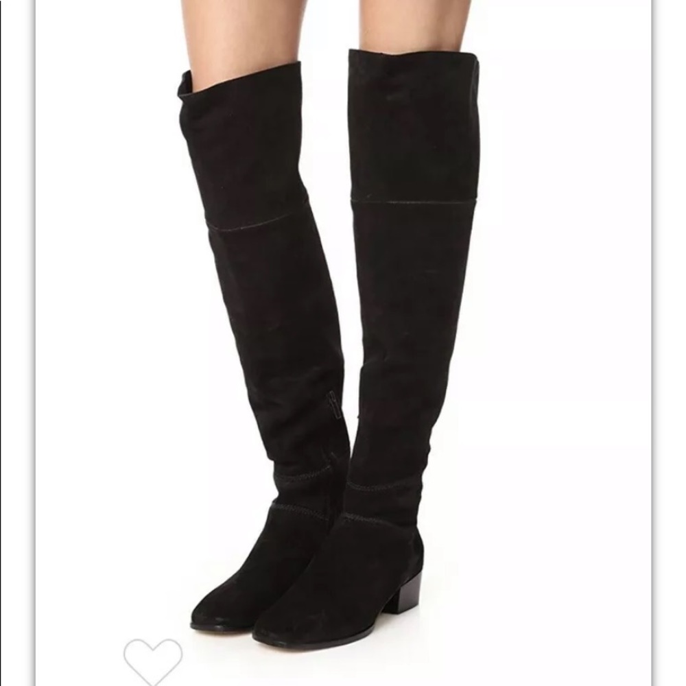 Beautiful Joie Over Knee Black Suede Boots